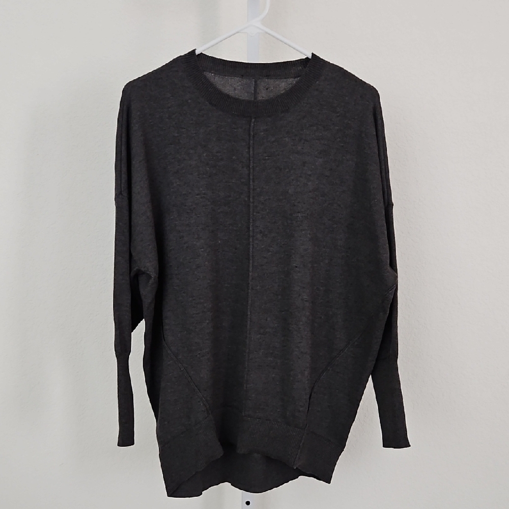 Grey Crewneck Sweater with Relaxed Fit